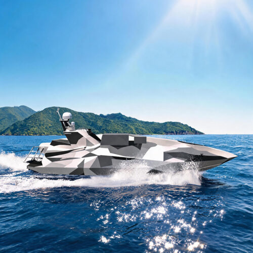 SA08 Stealth Networked Collaborative USV with Built-in UAV Hangar